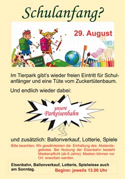 Schulanfang im Tierpark.